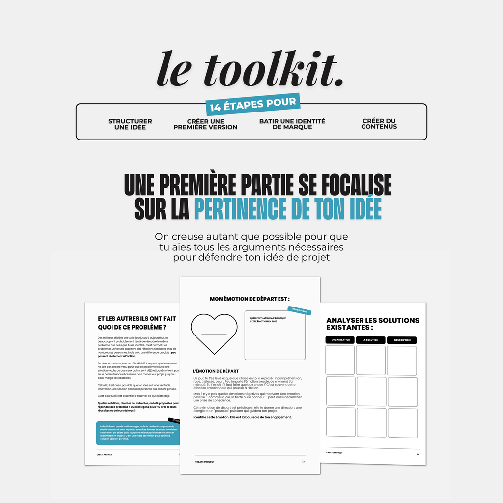 CREATE PROJECT – Le toolkit pour donner vie à une idée !